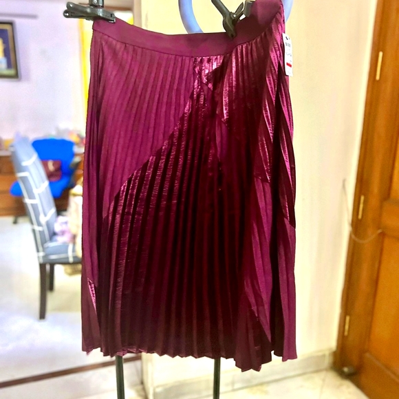 XXL SIZE Plus size Designer BrandNew Alfani double textured finely pleated skirt - Picture 3 of 7